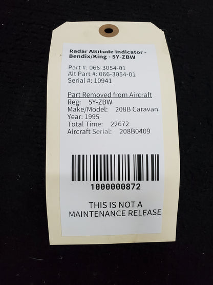 Radar Altitude Indicator - Bendix/King - 5Y-ZBW