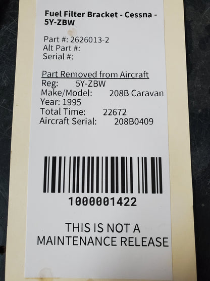 Fuel Filter Bracket - Cessna - 5Y-ZBW