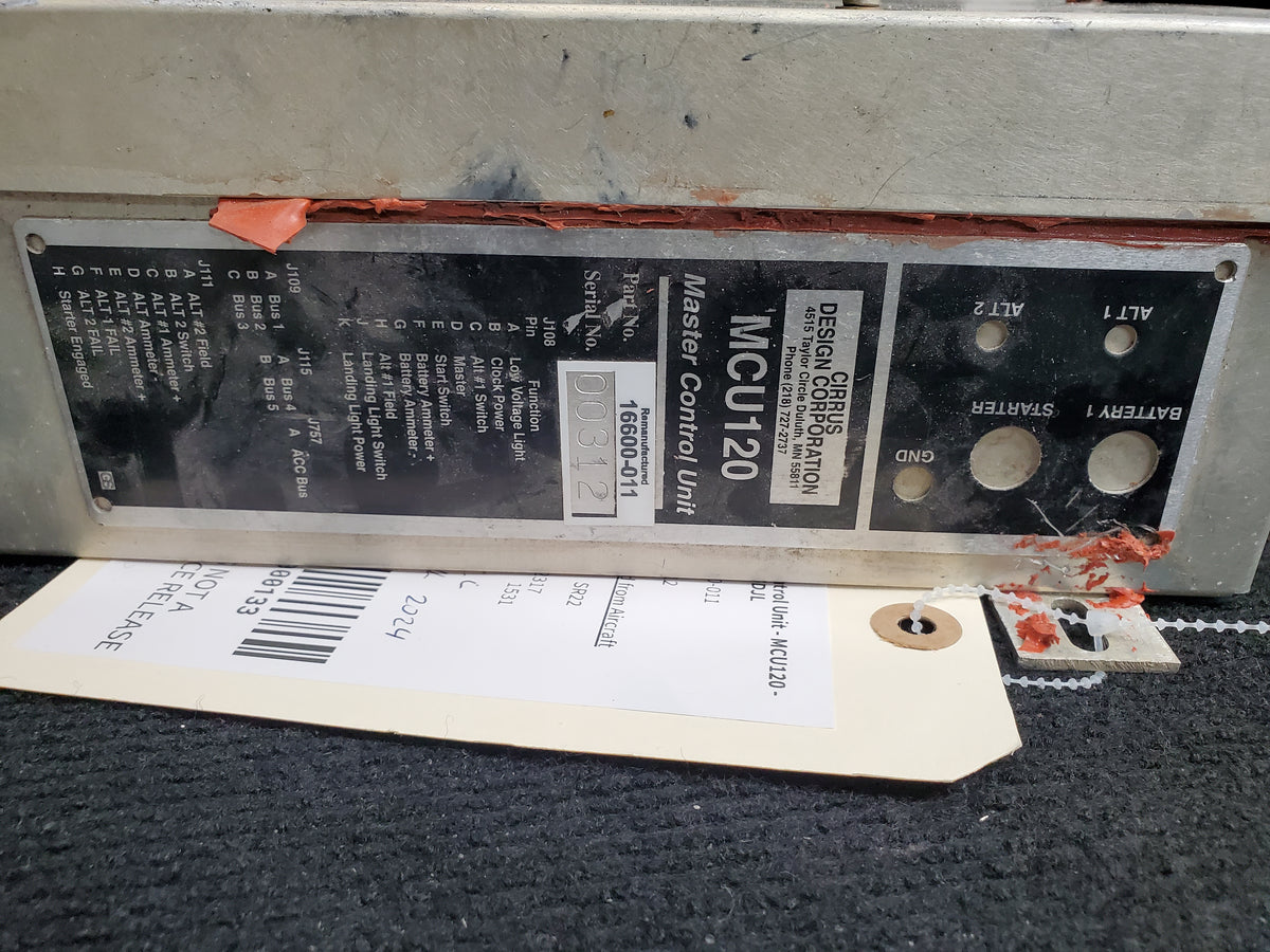 Master Cru Unit Master Control Unit - MCU120 - Cirrus - C-GDJL – Global Aircraft Industries