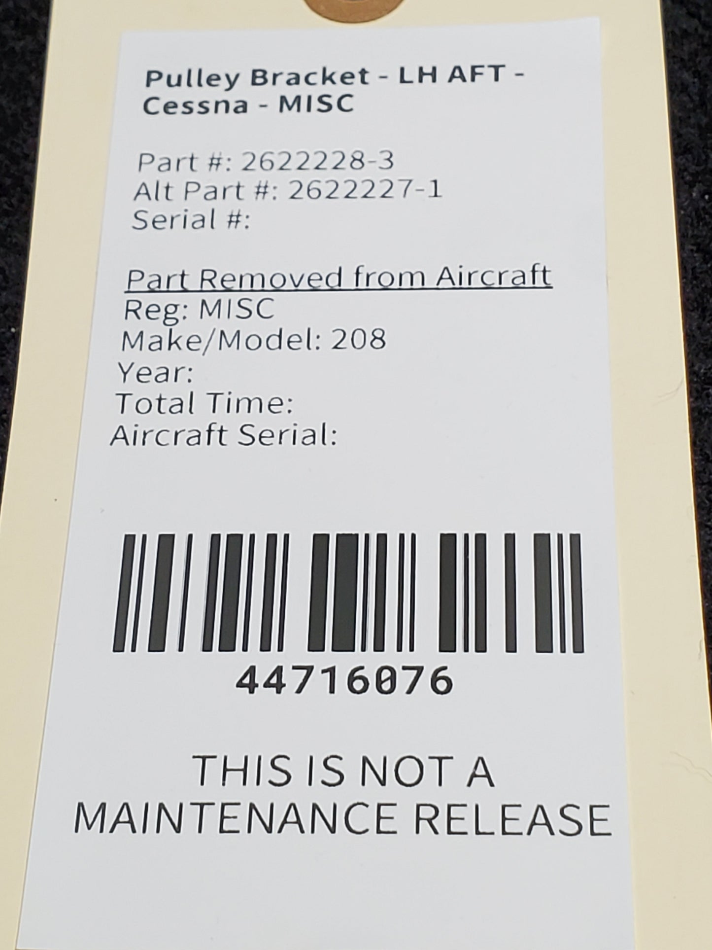 Pulley Bracket - LH AFT - Cessna - MISC