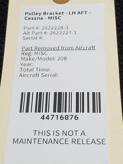 Pulley Bracket - LH AFT - Cessna - MISC
