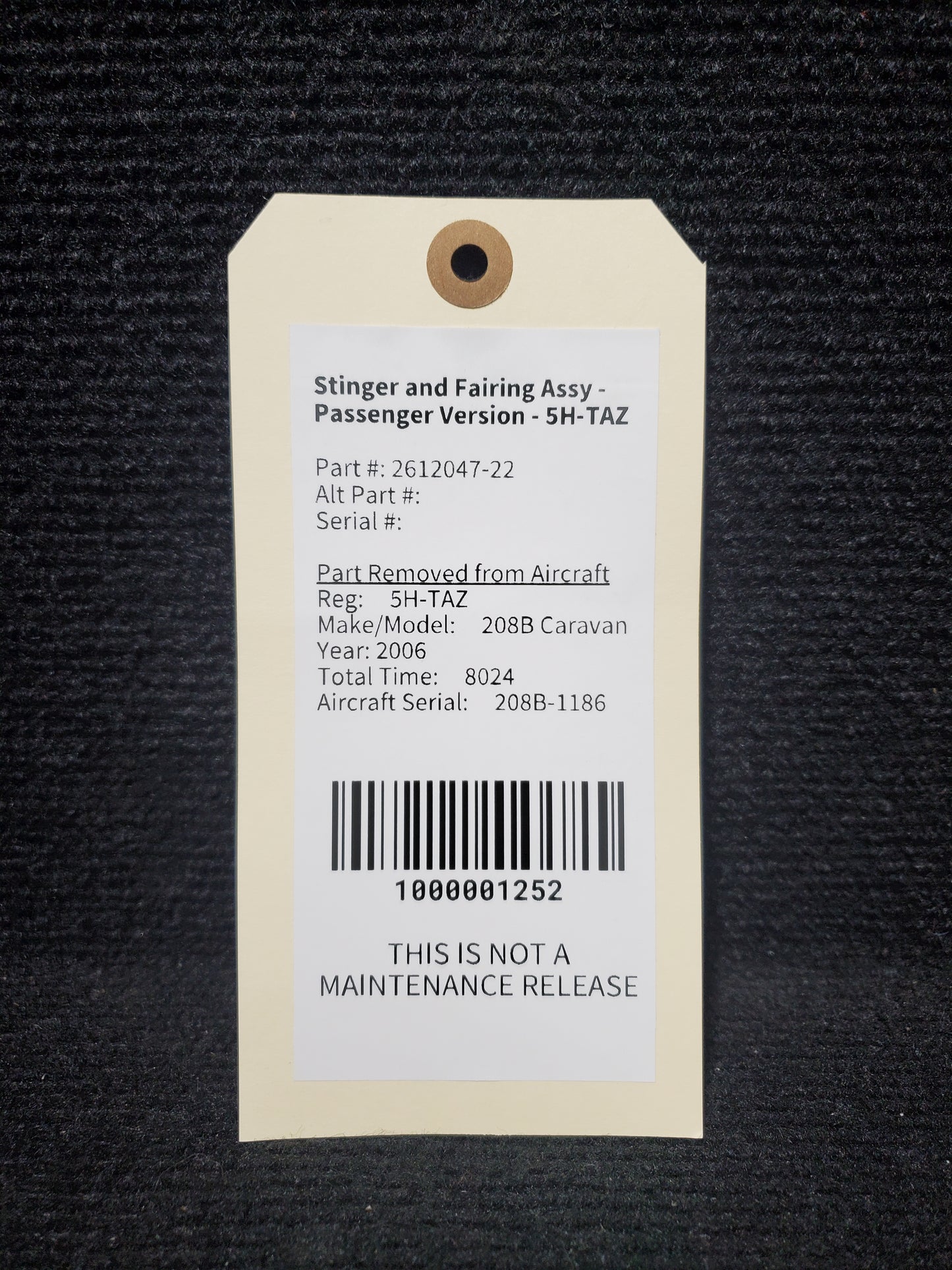 Stinger and Fairing Assy - Passenger Version - 5H-TAZ