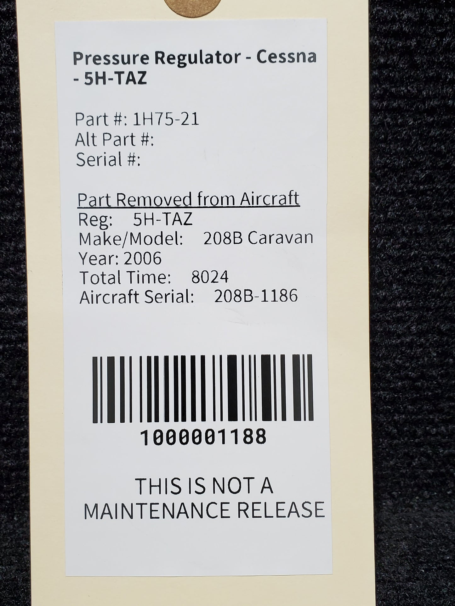 Pressure Regulator - Cessna - 5H-TAZ