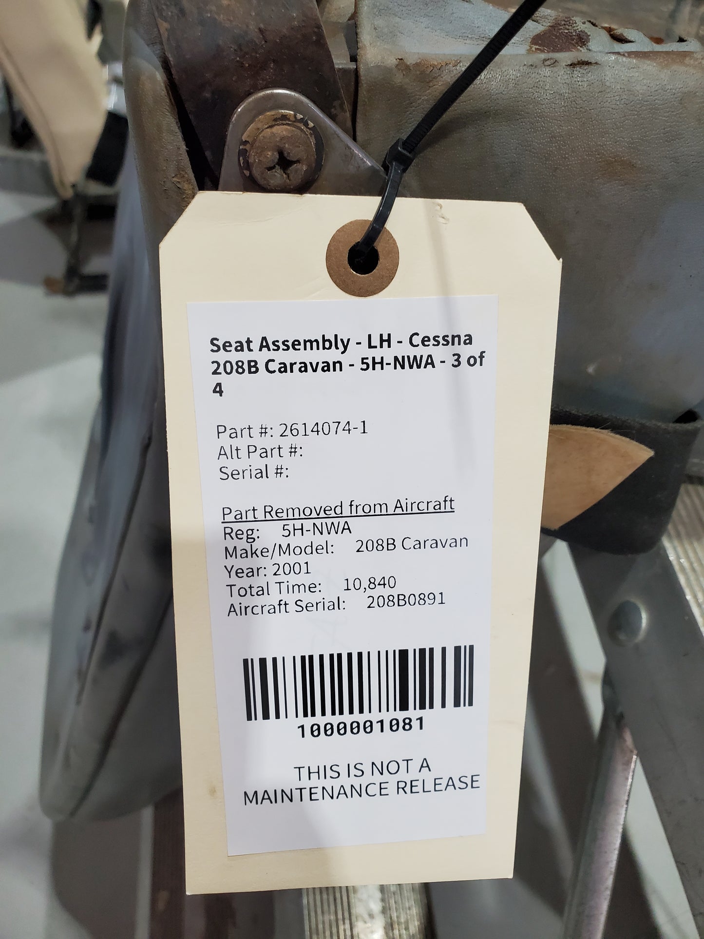 Seat Assembly - LH - Cessna 208B Caravan - 5H-NWA - 3 of 4