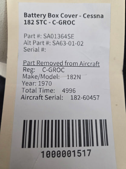 Battery Box Cover - Cessna 182 STC - C-GROC