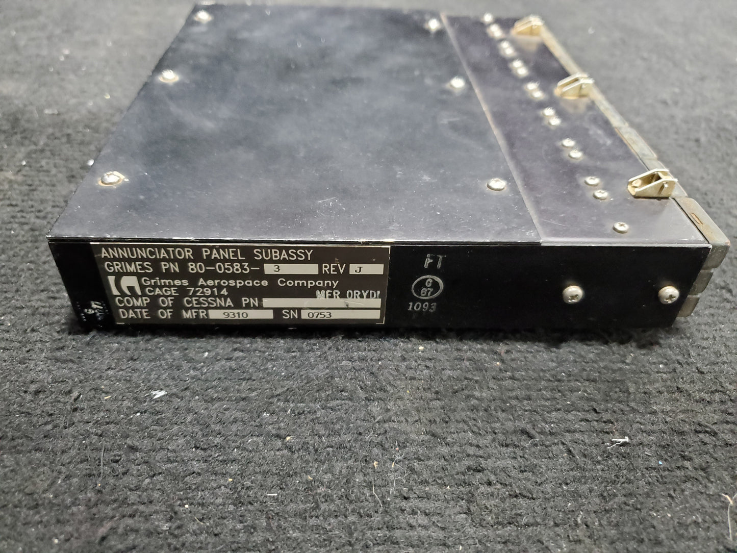 Annunciator Panel Assy - Grimes Aerospace - 5Y-ZBW
