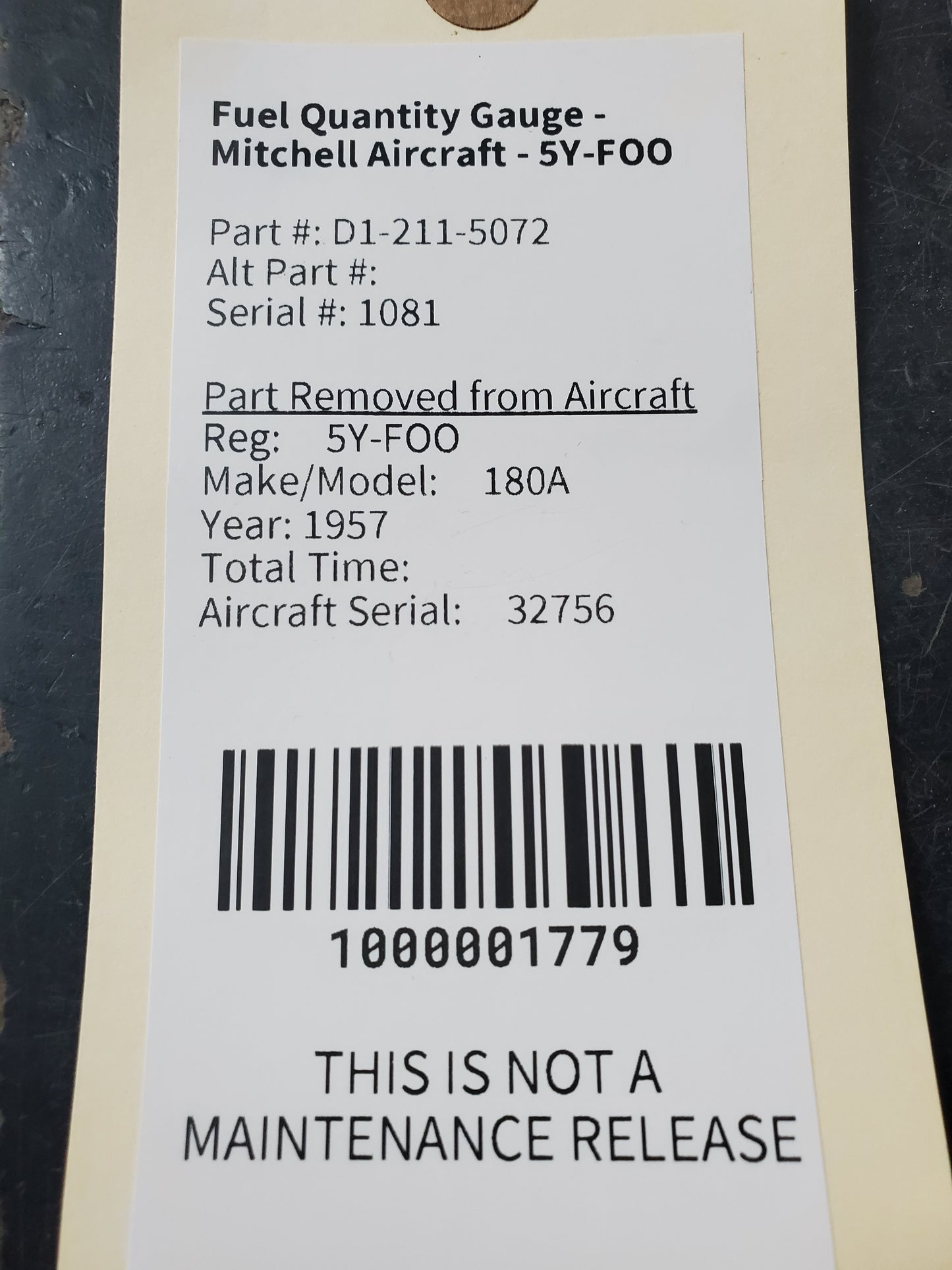 Fuel Quantity Gauge - Mitchell Aircraft - 5Y-FOO