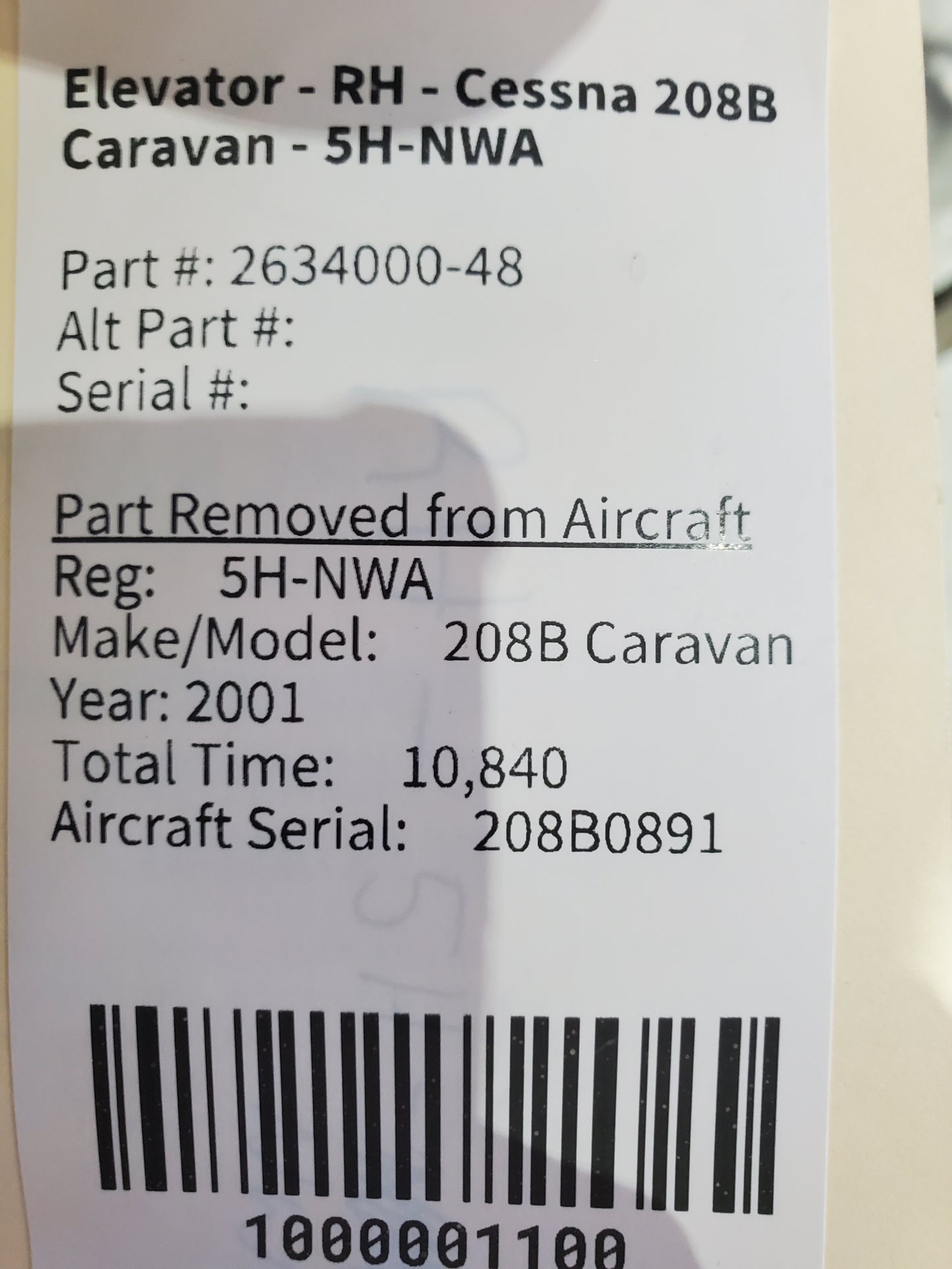 Elevator - RH - Cessna 208B Caravan - 5H-NWA