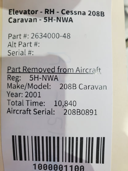 Elevator - RH - Cessna 208B Caravan - 5H-NWA