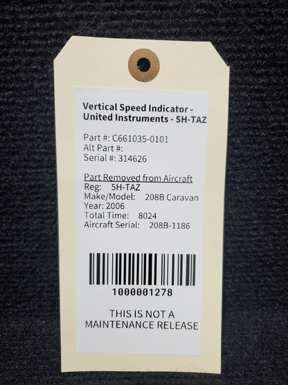 Vertical Speed Indicator - United Instruments - 5H-TAZ