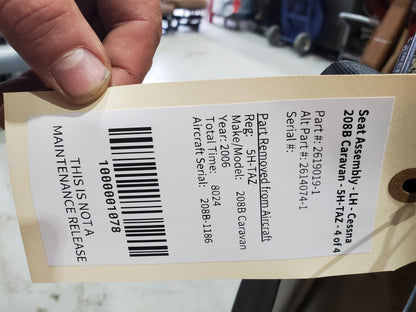 Seat Assembly - LH - Cessna 208B Caravan - 5H-TAZ - 4 of 4