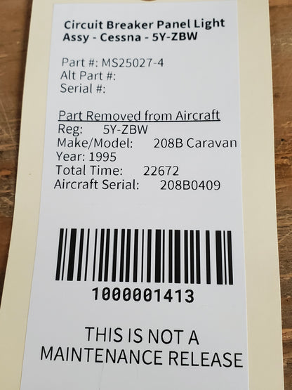 Circuit Breaker Panel Light Assy - Cessna - 5Y-ZBW