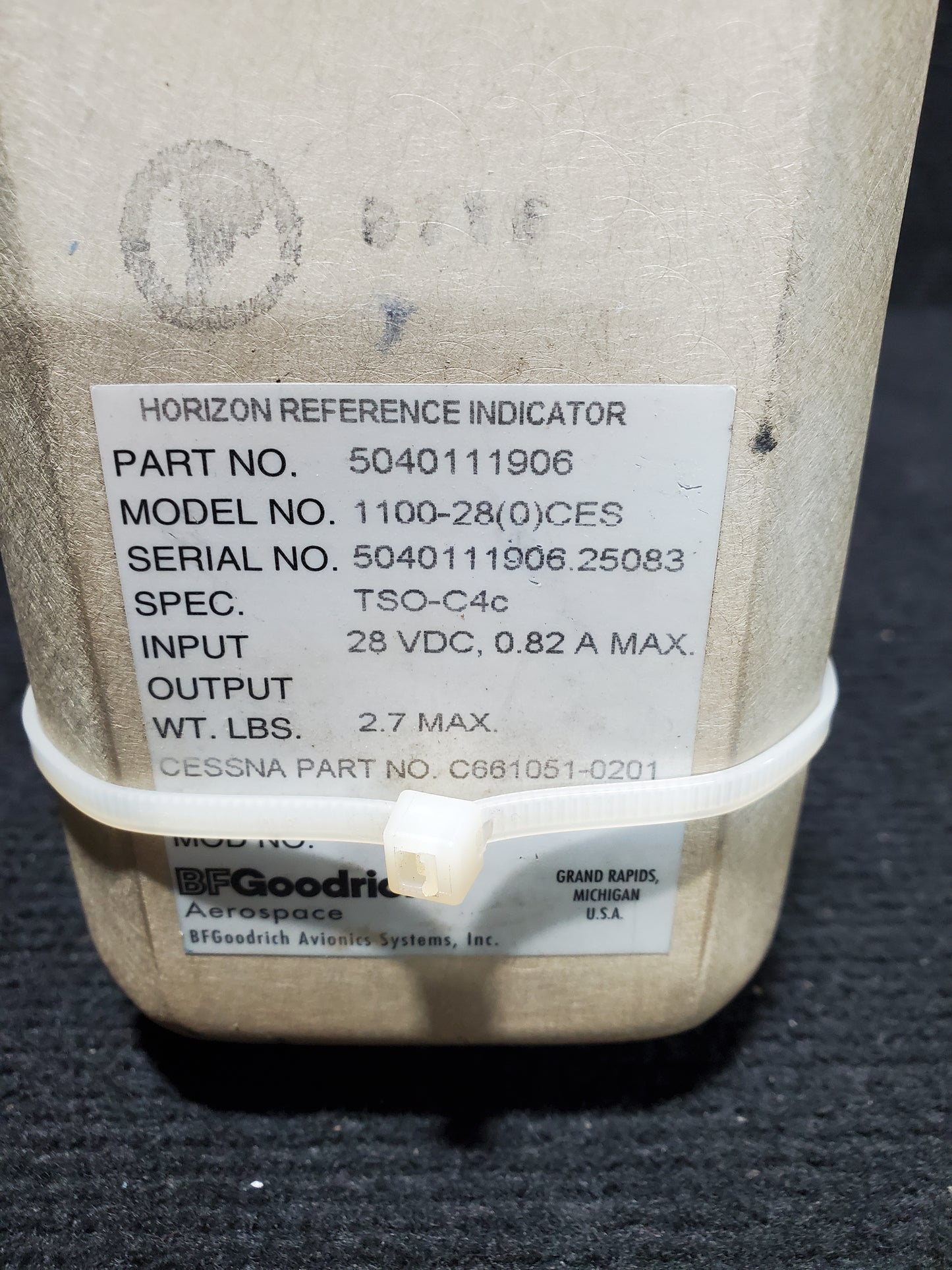 Horizon Reference Indicator - BF Goodrich Aerospace - OO-SEX