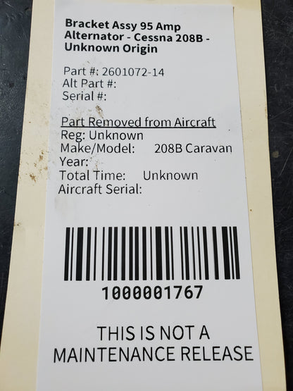 Bracket Assy 95 Amp Alternator - Cessna 208B - Unknown Origin