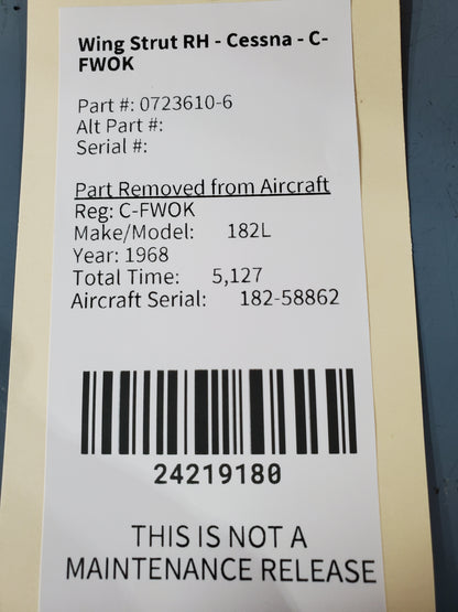 Wing Strut - RH - Cessna - C-FWOK