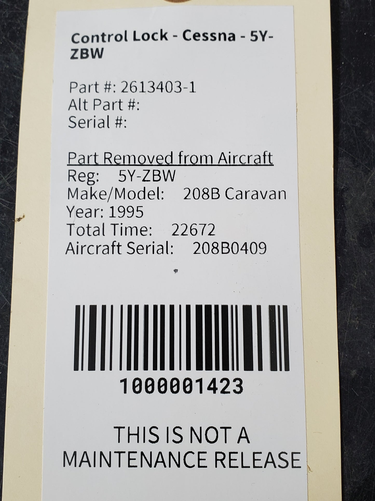 Control Lock - Cessna - 5Y-ZBW