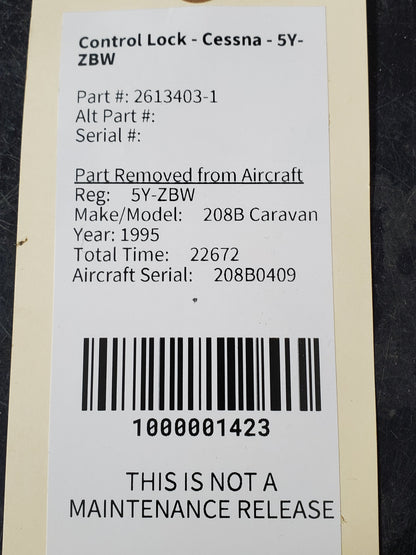 Control Lock - Cessna - 5Y-ZBW