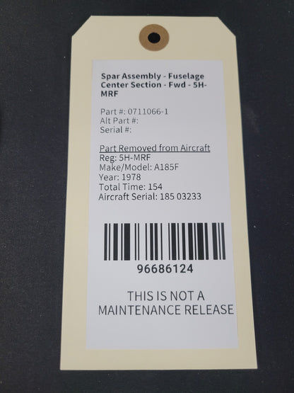 Spar Assembly - Fuselage Center Section - Fwd - 5H-MRF