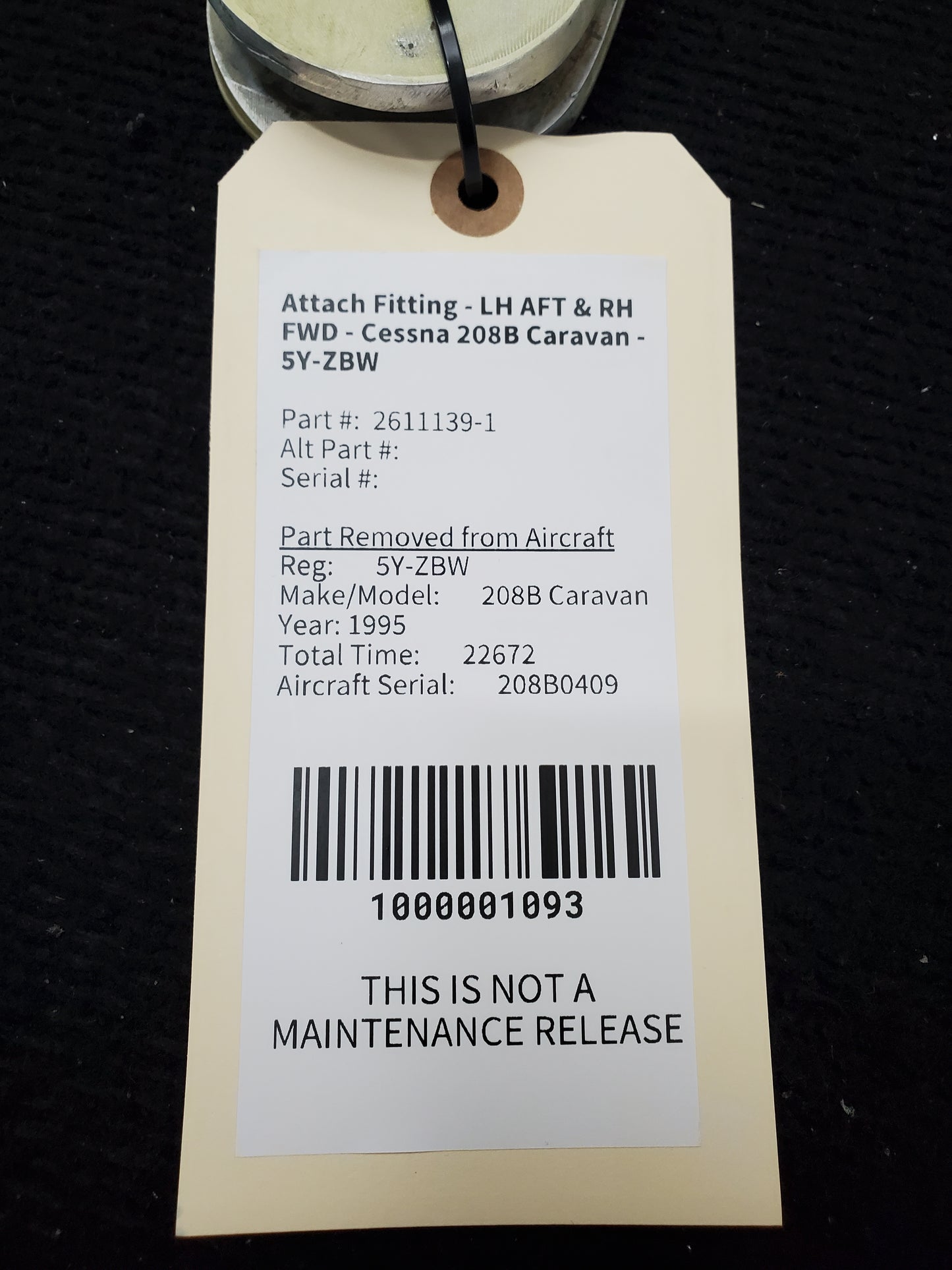 Attach Fitting - LH AFT & RH FWD - Cessna 208B Caravan - 5Y-ZBW