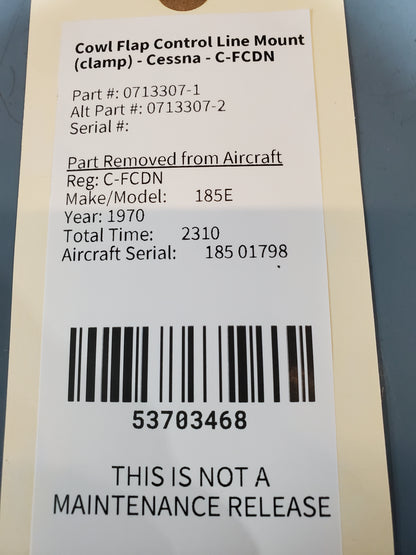 Cowl Flap Control Line Mount (clamp) - Cessna - C-FCDN