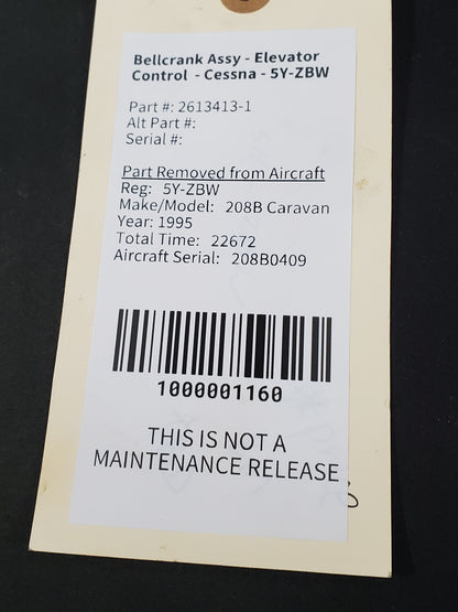 Bellcrank Assy - Elevator Control  - Cessna - 5Y-ZBW