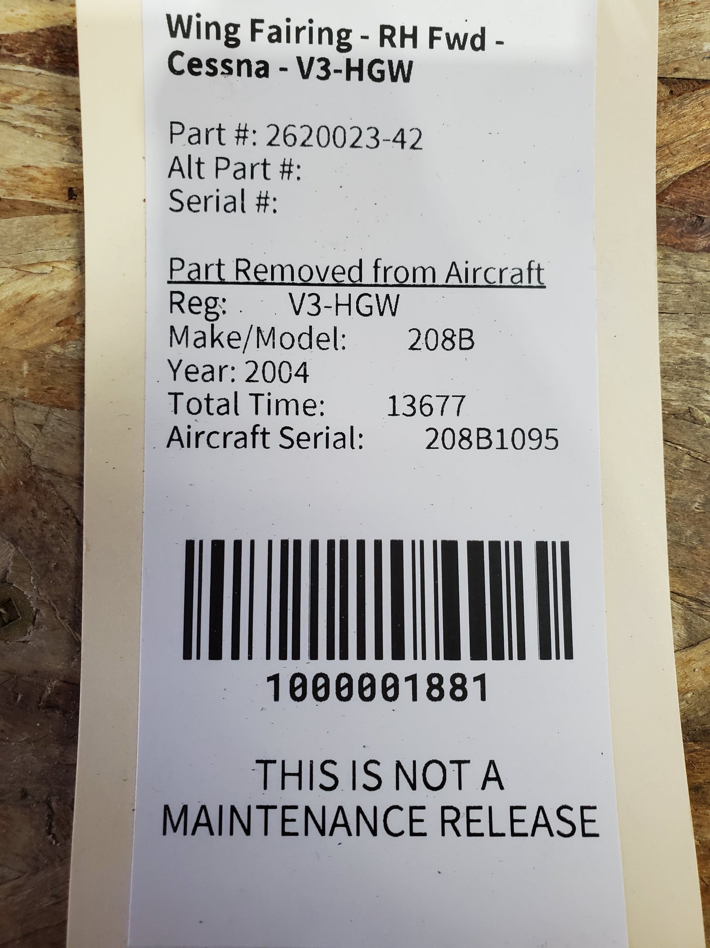 Wing Fairing Assy - RH Fwd - Cessna - V3-HGW