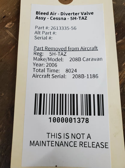 Bleed Air - Diverter Valve Assy - Cessna - 5H-TAZ
