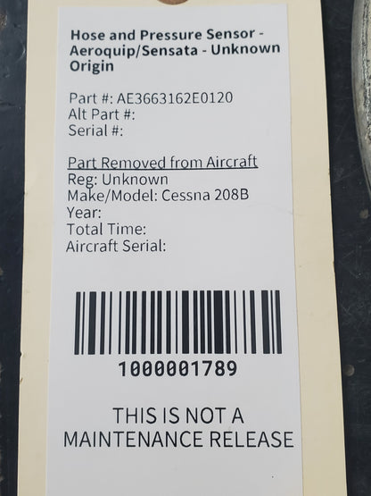 Hose and Pressure Sensor - Aeroquip/Sensata - Unknown Origin