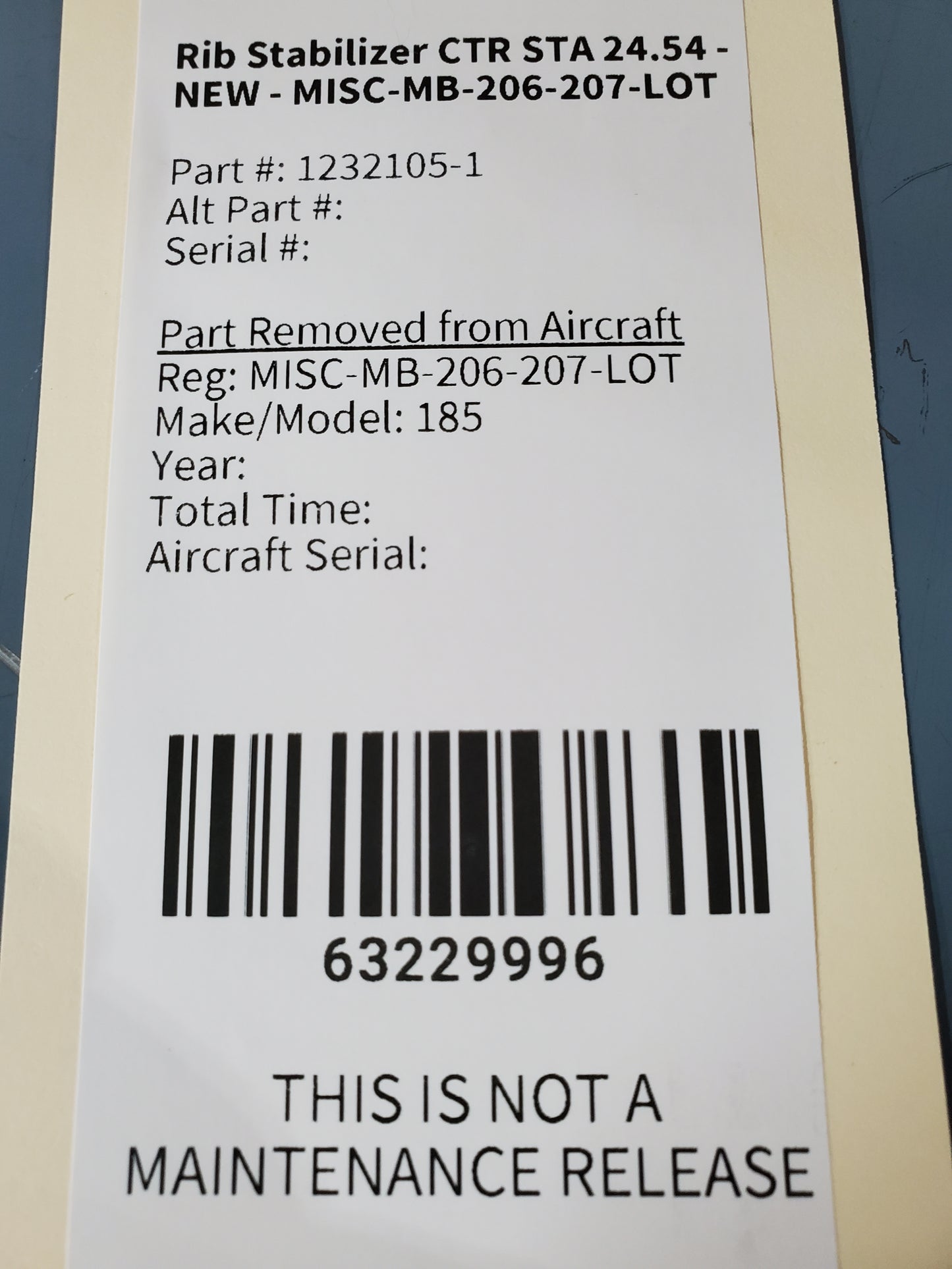 Rib Stabilizer CTR STA 24.54 - NEW - MISC-MB-206-207-LOT