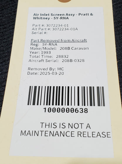 Air Inlet Screen Assy - Pratt & Whitney - 5Y-RNA