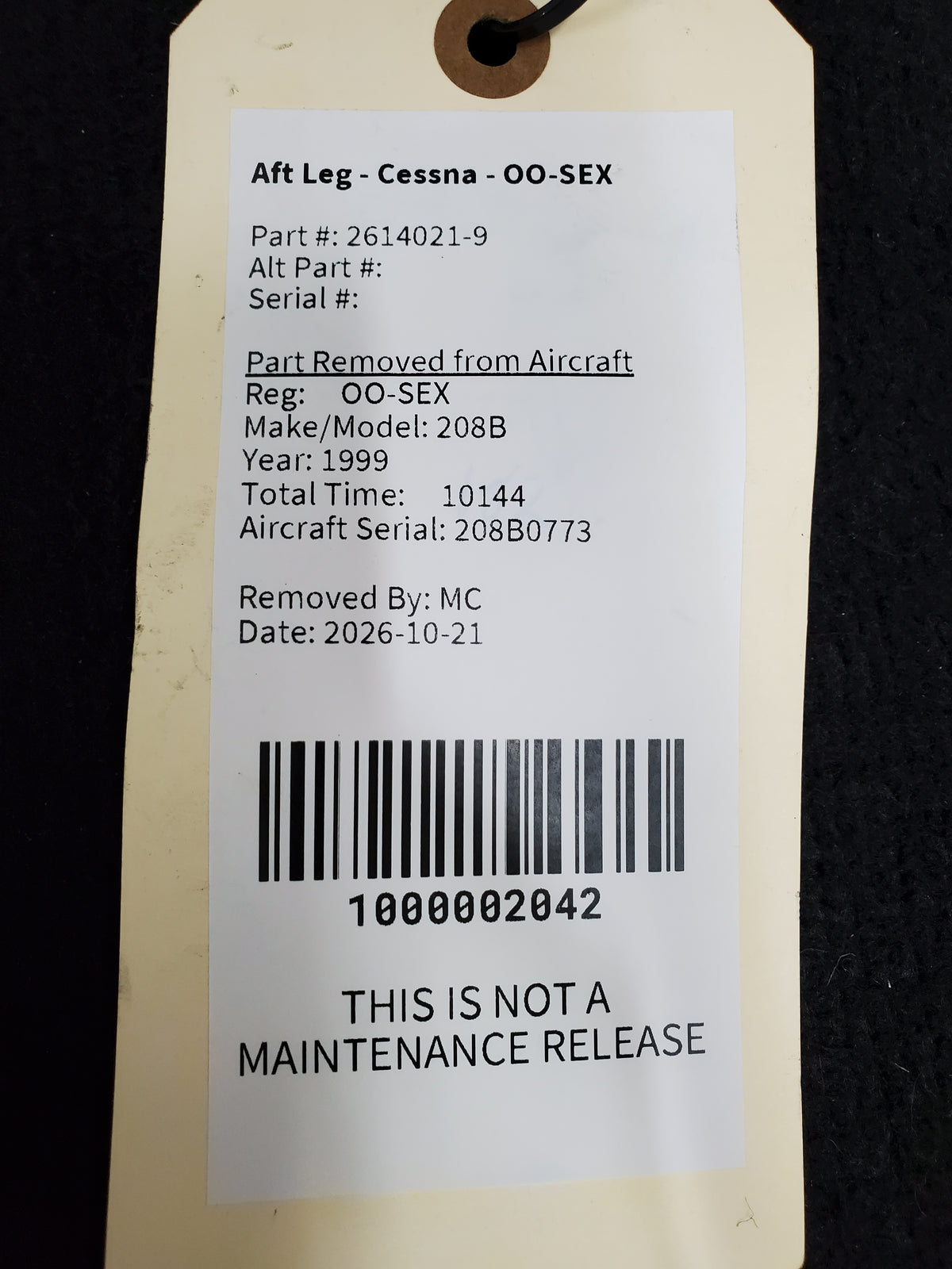 Aft Leg - Cessna - OO-SEX