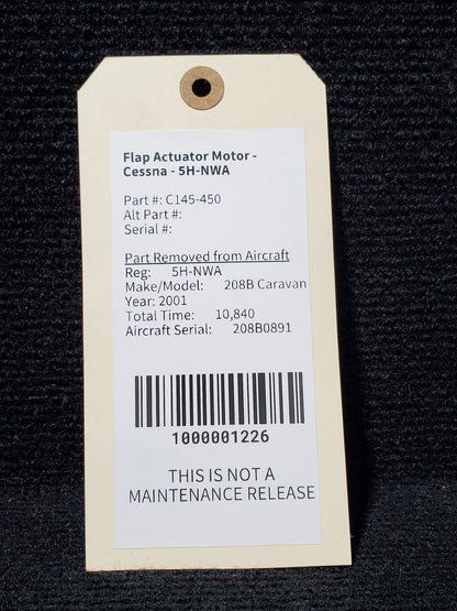 Flap Actuator Motor - Cessna - 5H-NWA