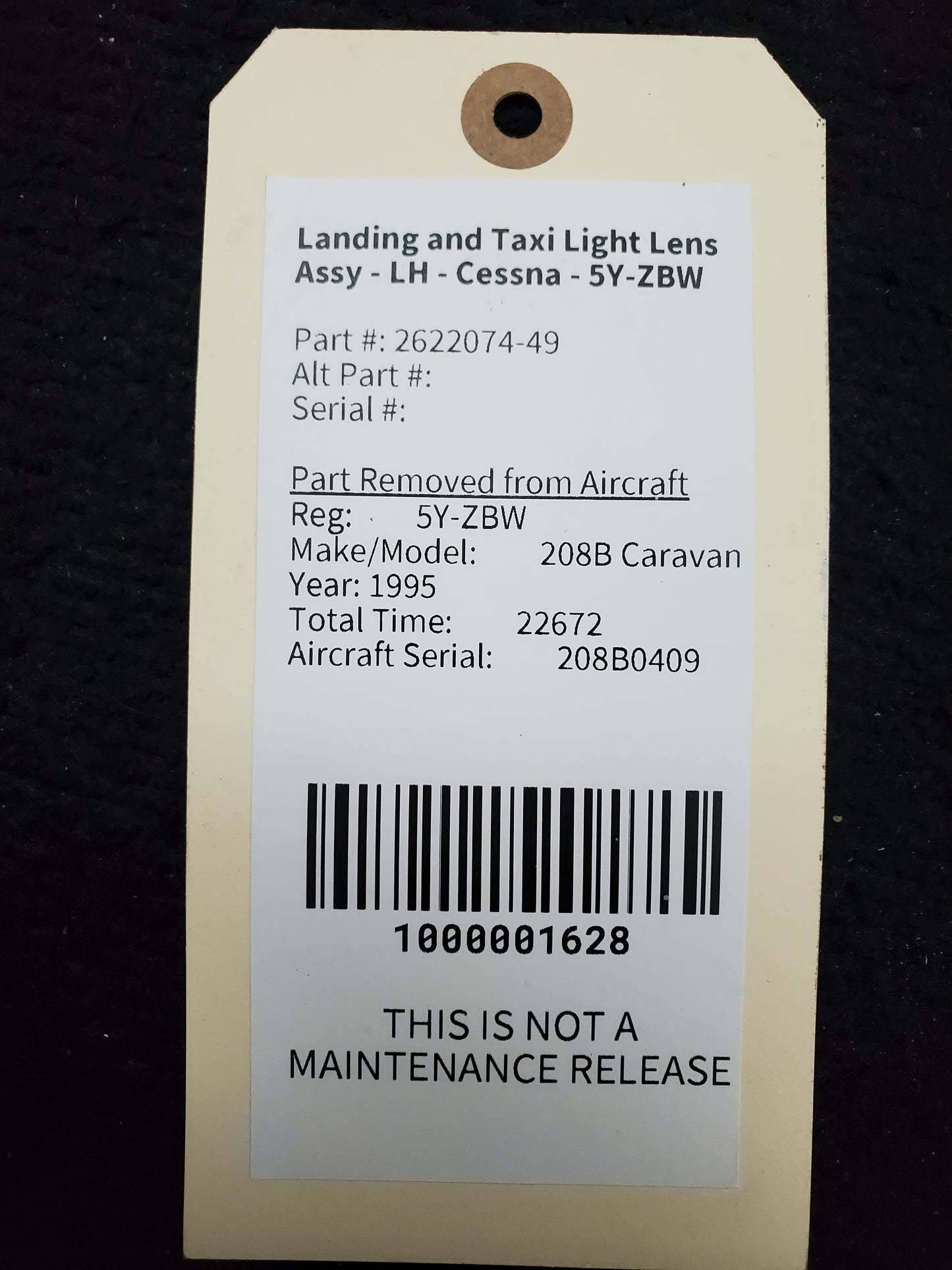 Landing and Taxi Light Lens Assy - LH - Cessna - 5Y-ZBW