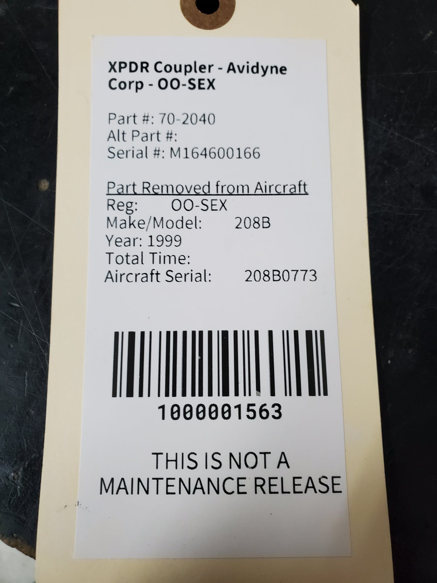 XPDR Coupler - Avidyne Corp - OO-SEX