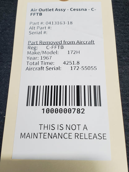 Air Outlet Assy - Cessna - C-FFTB