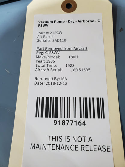 Vacuum Pump - Dry - Airborne - C-FSWV