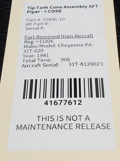 Tip Tank Cone Assembly AFT - Piper - I-CODE