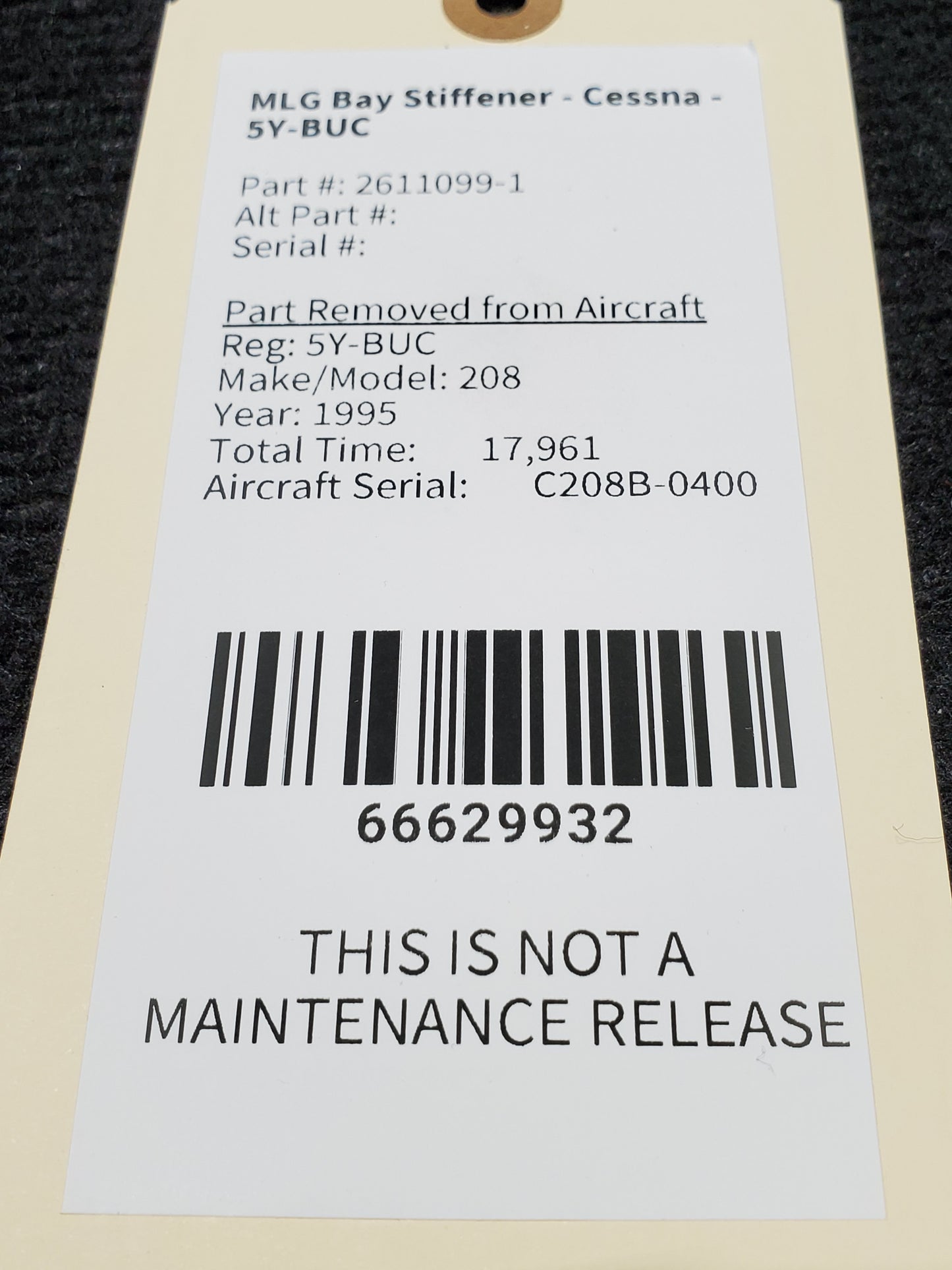 MLG Bay Stiffener - Cessna - 5Y-BUC