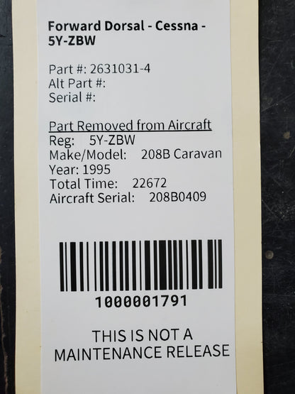 Forward Dorsal - Cessna - 5Y-ZBW