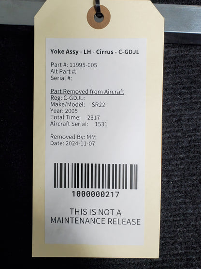 Yoke Assy - LH - Cirrus - C-GDJL