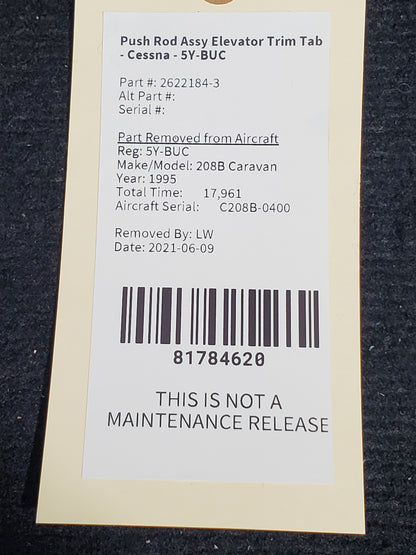 Push Rod Assy Elevator Trim Tab - Cessna - 5Y-BUC