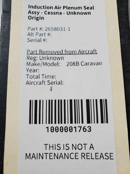Induction Air Plenum Seal Assy - Cessna - Unknown Origin