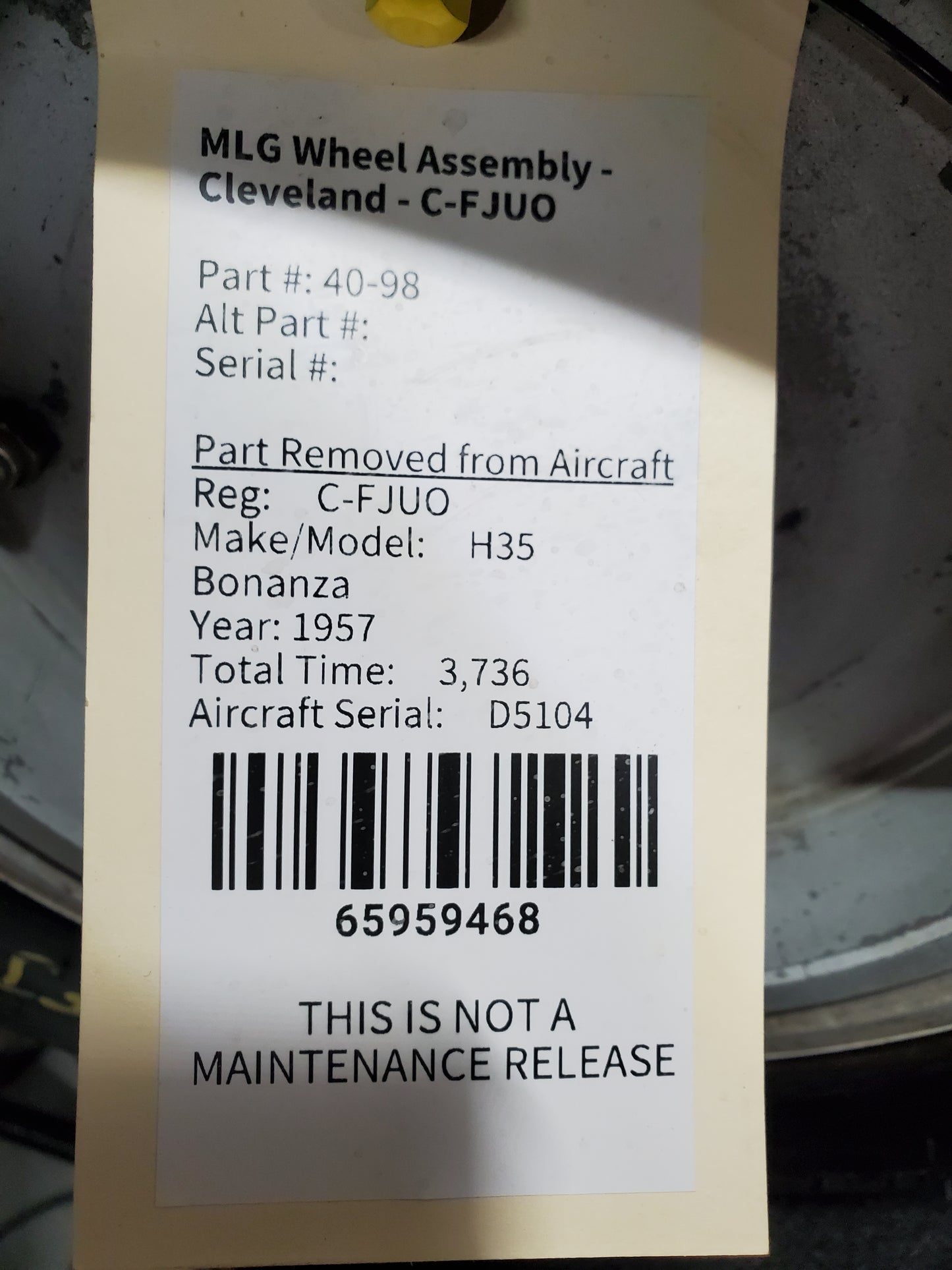 MLG Wheel Assembly - Cleveland - C-FJUO