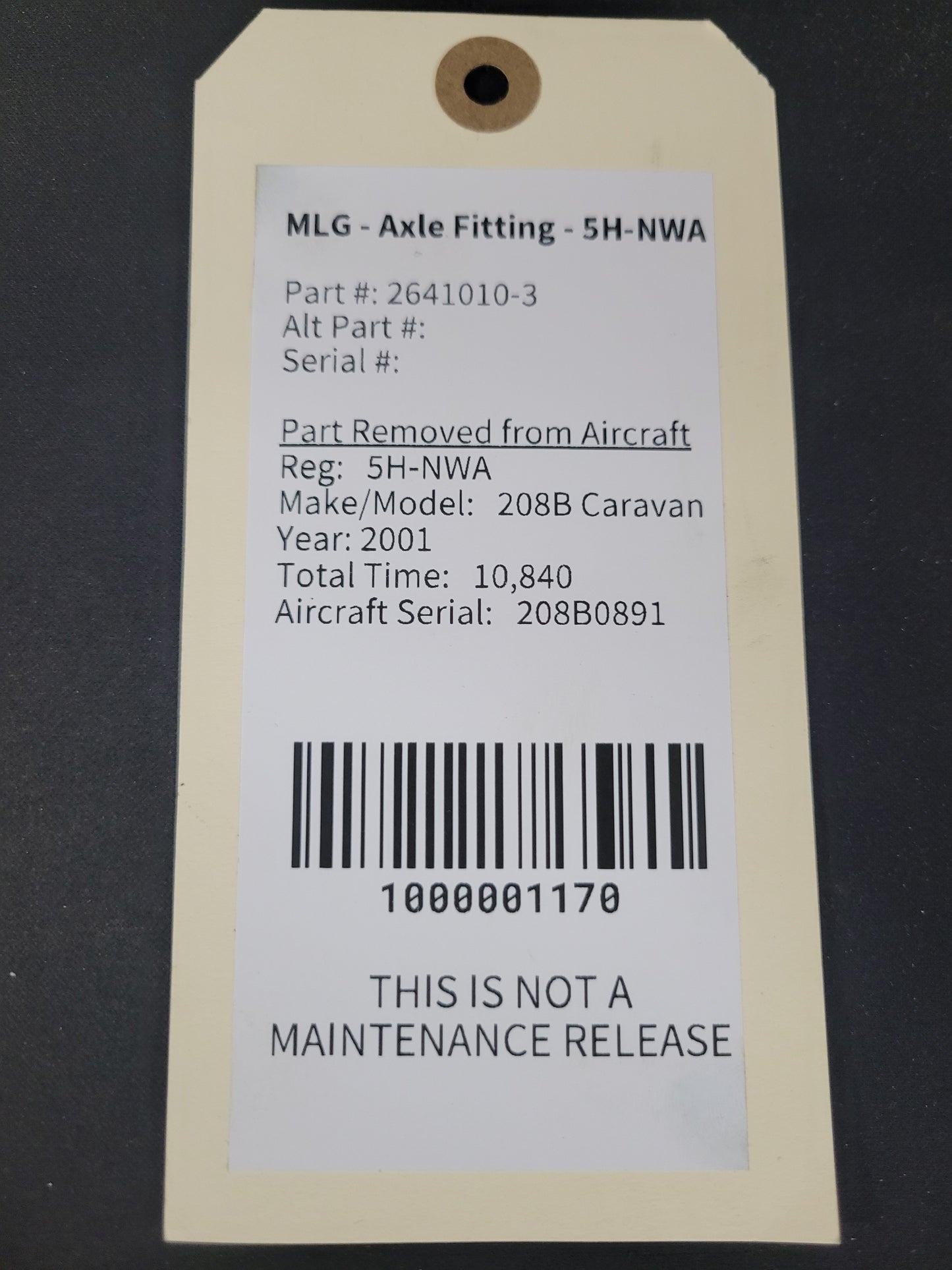 MLG - Axle Fitting - 5H-NWA