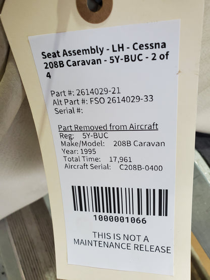 Seat Assembly - LH - Cessna 208B Caravan - 5Y-BUC - 2 of 4