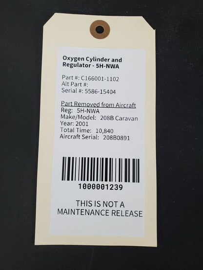 Oxygen Cylinder and Regulator - 5H-NWA
