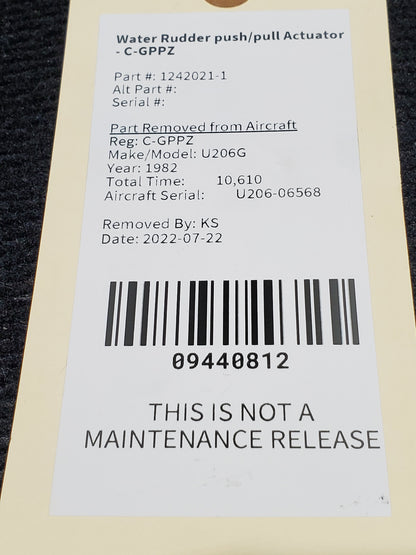 Water Rudder push/pull Actuator - C-GPPZ