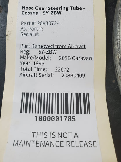 Nose Gear Steering Tube - Cessna - 5Y-ZBW
