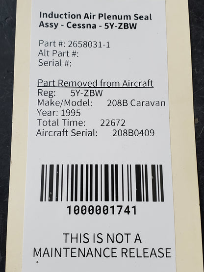 Induction Air Plenum Seal Assy - Cessna - 5Y-ZBW