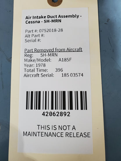 Air Intake Duct Assembly - Cessna - 5H-MRN